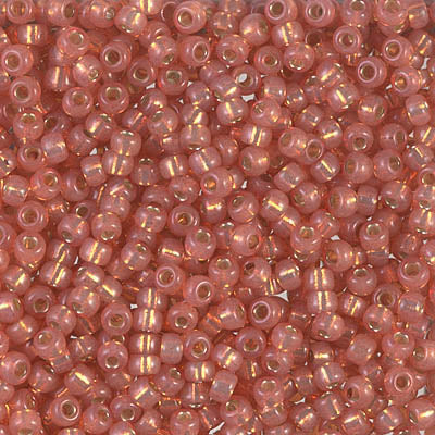 Miyuki 8/0 Seed Beads - 8-553 - Dyed Dk Peach S/L Alabaster