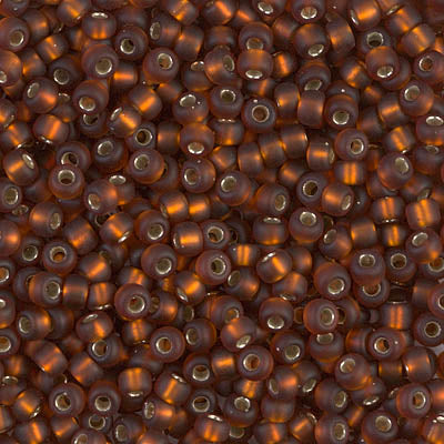 Miyuki 8/0 Seed Beads - 8-005F - Matte Silver Lined Topaz