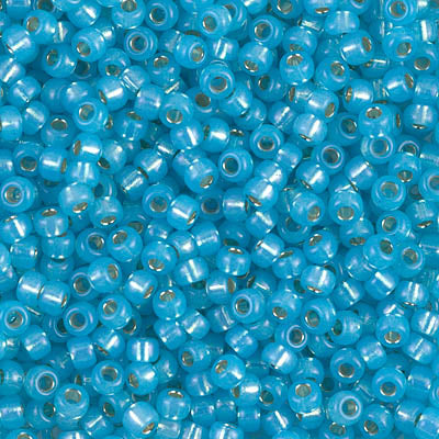 Miyuki 8/0 Seed Beads - 8-647 - Dyed Aqua Silver Lined Alabaster