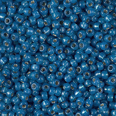 Miyuki 8/0 Seed Beads - 8-648 - Dyed Denim Blue Silver Lined Alabaster