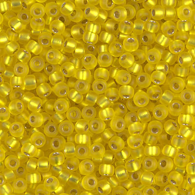 Miyuki 8/0 Seed Beads - 8-006F - Matte Silver Lined Yellow
