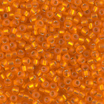 Miyuki 8/0 Seed Beads - 8-008F - Matte Silver Lined Orange