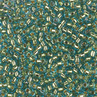 Miyuki 8/0 Seed Beads - 8-953 - 24kt Gold Lined Lt Aqua