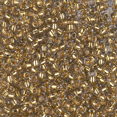 Miyuki 8/0 Seed Beads - 8-955 - 24kt Gold Lined Pale Gray