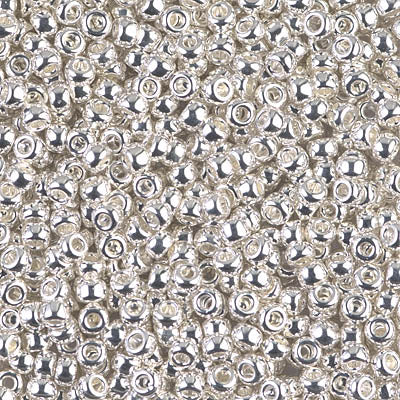 Miyuki 8/0 Seed Beads - 8-961 - Bright Sterling Plated