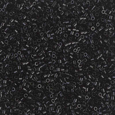 Miyuki Delica 8/0 Seed Beads - DBS010 - Opaque Black