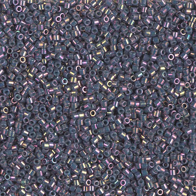 Miyuki Delica 8/0 Seed Beads - DBS134 - Opaque Purple Grey Rainbow Luster