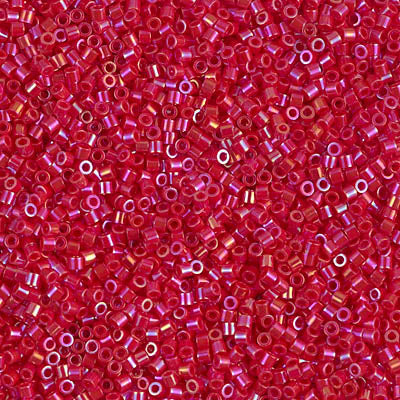Miyuki Delica 8/0 Seed Beads - DBS162 - Opaque Red AB