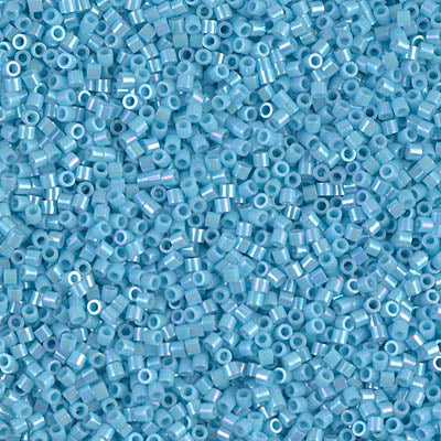 Miyuki Delica 8/0 Seed Beads - DBS164 - Opaque Turquoise Blue AB