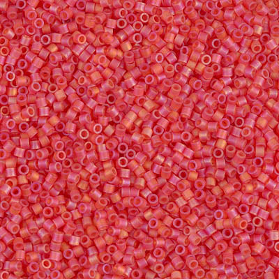 Miyuki Delica 8/0 Seed Beads - DBS856 - Matte Transparent Red Orange AB