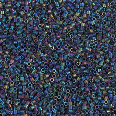 Miyuki Delica 8/0 Seed Beads - DBS871 - Matte Opaque Black AB