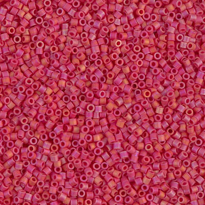 Miyuki Delica 8/0 Seed Beads - DBS874 - Matte Opaque Red AB