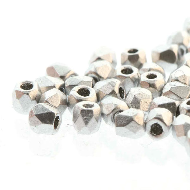 True2 Fire Polish 2mm Round Bead - FPR0200030-01700-10 - Bronze Aluminum - 50 Bead Package