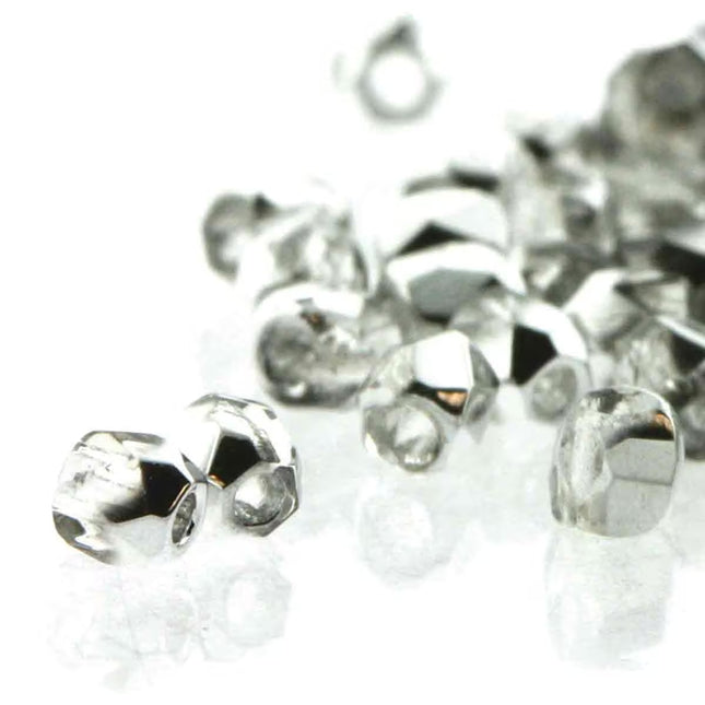 True2 Fire Polish 2mm Round Bead - FPR0200030-27001-49 - Crystal Labrador - 50 Bead Package