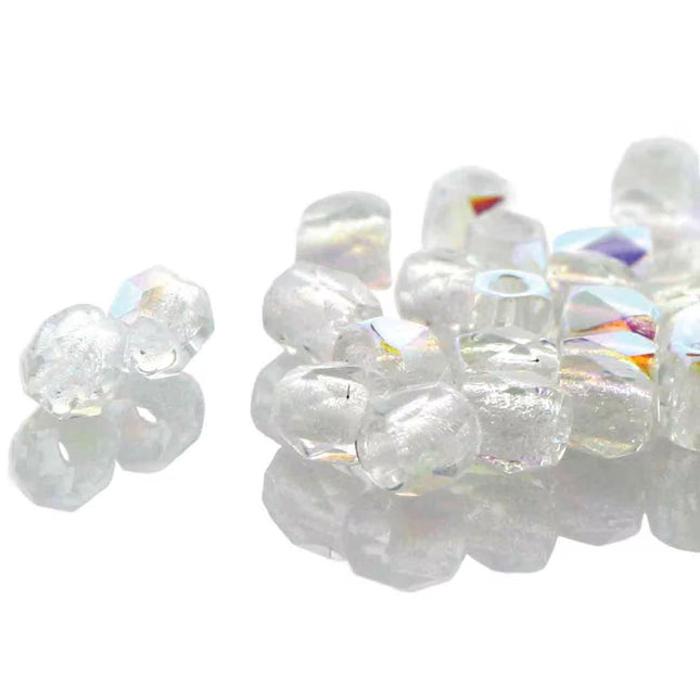 True2 Fire Polish 2mm Round Bead - FPR0200030-28701-30 - Crystal AB - 50 Bead Package