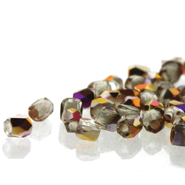 True2 Fire Polish 2mm Round Bead - FPR0200030-29500-57 - Crystal Sliperit - 50 Bead Package