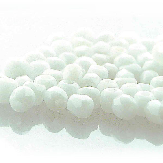 True2 Fire Polish 2mm Round Bead - FPR0203000-12 - Chalk White - 50 Bead Package