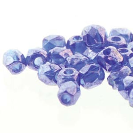 True2 Fire Polish 2mm Round Bead - FPR0230090-14400-23 - Cobalt Luster - 50 Gram Package