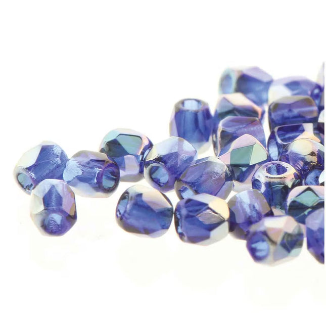 True2 Fire Polish 2mm Round Bead - FPR0230090-22501-22 - Cobalt Celsian - 50 Bead Package