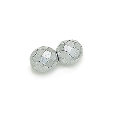 3mm Fire Polish Round - FPR03-0170-116 - Matte Silver - 50 Bead Package