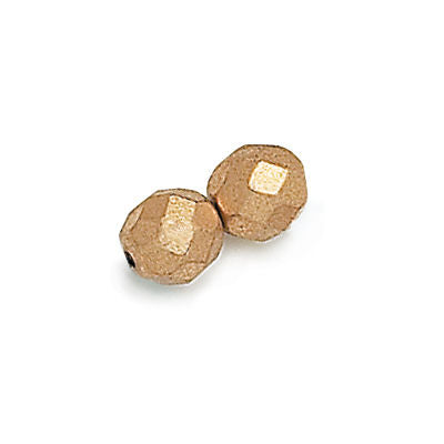 3mm Fire Polish Round - FPR03-0171-115 - Matte Gold - 50 Bead Package