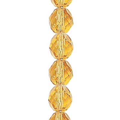 3mm Fire Polish Round - FPR03-1004-4 - Light Amber - 50 Bead Package
