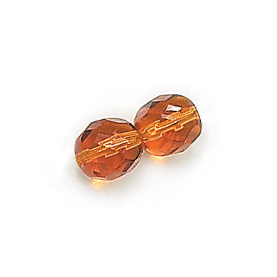 3mm Fire Polish Round - FPR03-1011-110 - Madeira Topaz - 50 Bead Package