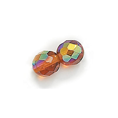 3mm Fire Polish Round - FPR03-1011AB-111 - Madeira Topaz AB - 50 Bead Package