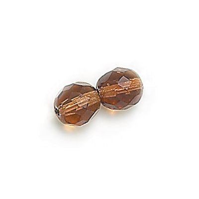3mm Fire Polish Round - FPR03-1022-200  Smoke Topaz - 50 Bead Package