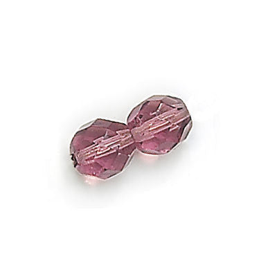 3mm Fire Polish Round - FPR03-2004-5 - Amethyst - 50 Bead Package