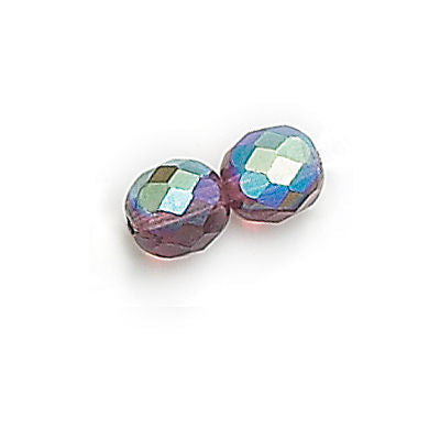 3mm Fire Polish Round - FPR03-2006AB-8 - Dark Amethyst AB - 50 Bead Package