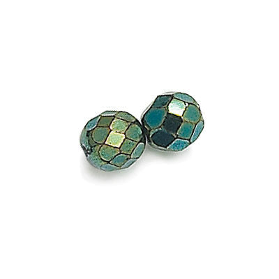 3mm Fire Polish Round - FPR03-21455-81 - Green Iris - 50 Bead Package