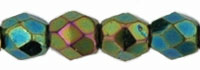 3mm Fire Polish Round  - FPR03-21455-91 - Iris Green - 50 Bead Package