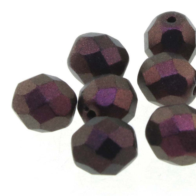 3mm Fire Polish Round  - FPR03-23980-29064-170 - Polychrome Purple Bronze - 50 Bead Package