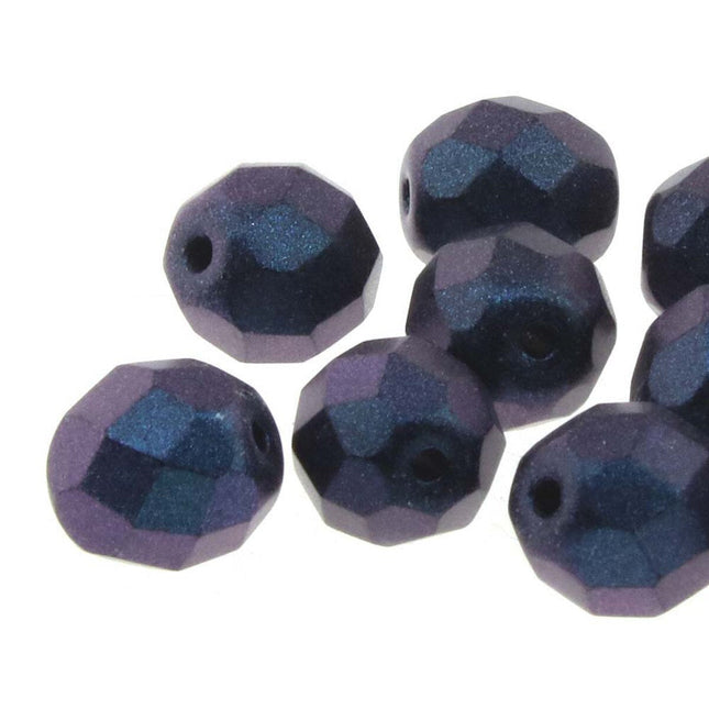 3mm Fire Polish Round - FPR03-23980-29074-165 - Polychrome Denim Blue - 50 Bead Package