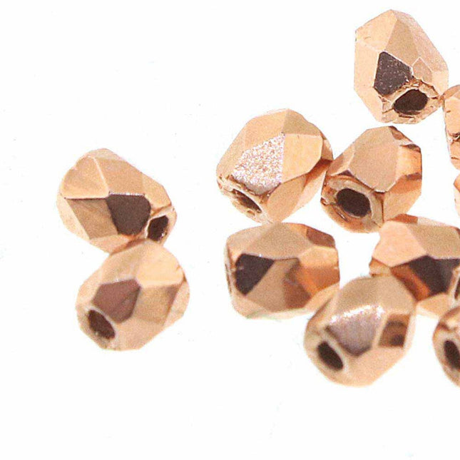 3mm Fire Polish Round - FPR03-30-CP-41 - Copper Plate - 50 Bead Package