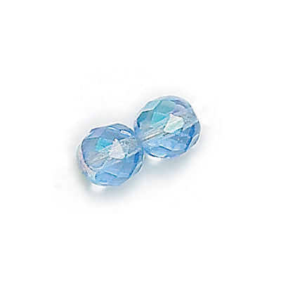 3mm Fire Polish Round - FPR03-3002AB-182 - Light Sapphire AB - 50 Bead Package