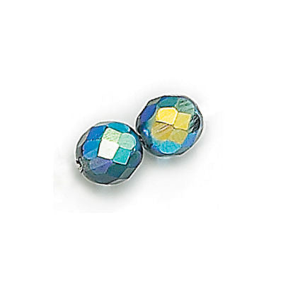 3mm Fire Polish Round - FPR03-3033AB-134 - Montana AB - 50 Bead Package