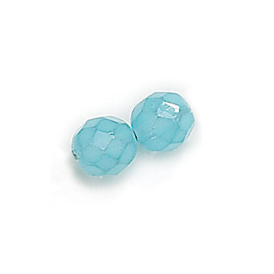 3mm Fire Polish Round - FPR03-37333-120 - Milky Light Blue - 50 Bead Package