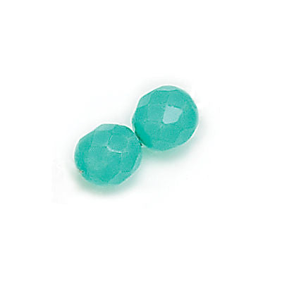 3mm Fire Polish Round - FPR03-37355-129 - Milky Turquoise - 50 Bead Package