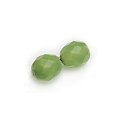 3mm Fire Polish Round - FPR03-37593-124 - Milky Olivine - 50 Bead Package
