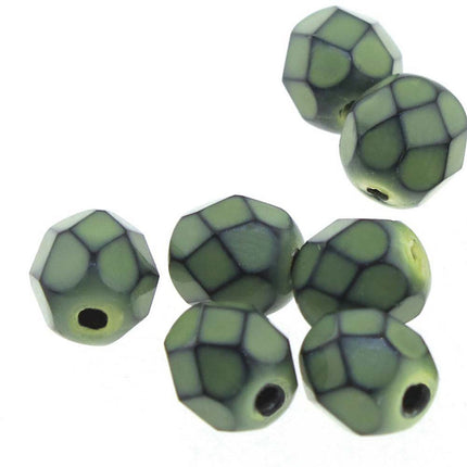 3mm Fire Polish Round - FPR03-39051 - Snake Lime - 50 Bead Package