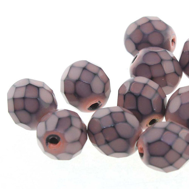3mm Fire Polish Round - FPR03-39058 - Snake Salmon - 50 Bead Package