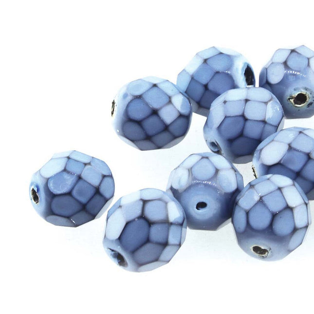 3mm Fire Polish Round - FPR03-39065 - Snake Placid Blue - 50 Bead Package