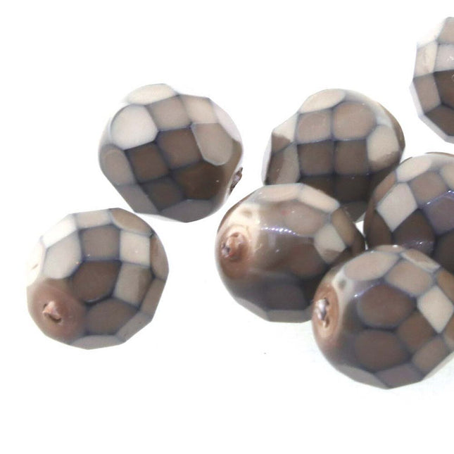3mm Fire Polish Round - FPR03-39078 - Snake Mushroom - 50 Bead Package