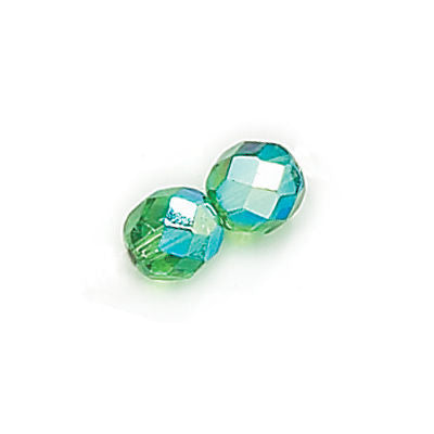 3mm Fire Polish Round - FPR03-5012AB-66 - Emerald AB - 50 Bead Package