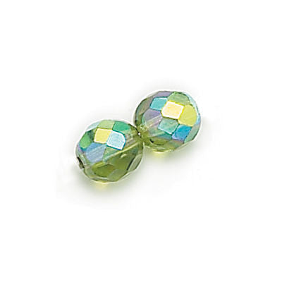 3mm Fire Polish Round - FPR03-5023AB-139 - Olivine AB - 50 Bead Package