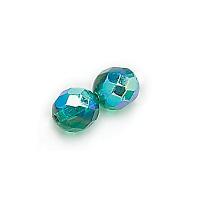 3mm Fire Polish Round - FPR03-5072AB-217 - Teal AB - 50 Bead Package