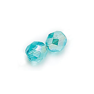 3mm Fire Polish Round - FPR03-6001AB-16 - Aqua AB - 50 Bead Package
