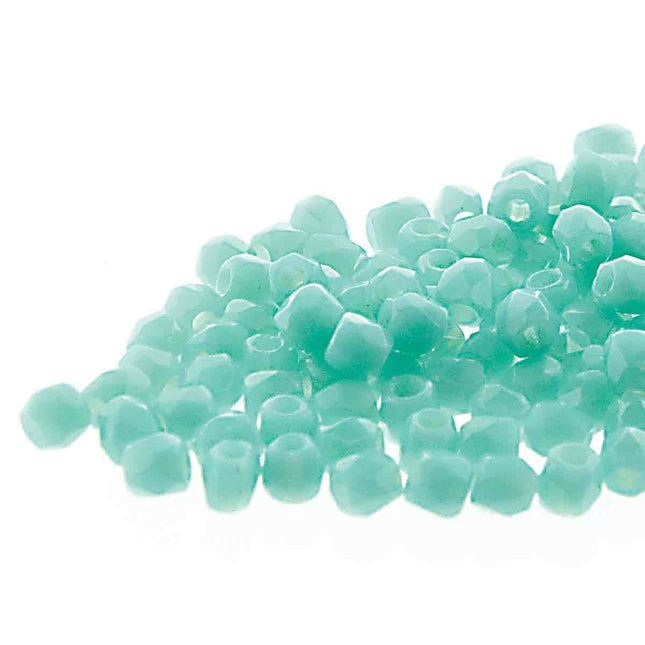3mm Fire Polish Round - FPR03-63130-224 - Turquoise Green - 50 Bead Package